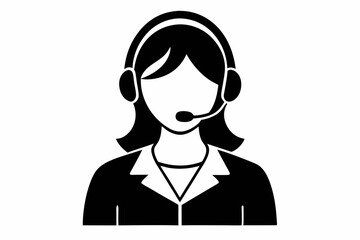 call center woman with laptop