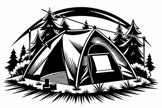 recommend clip art: camping tent silhouette