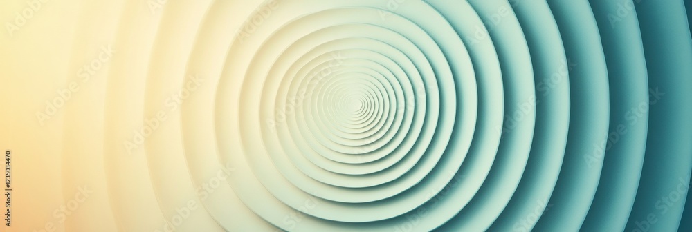 Poster Circular patterns create an illusion of depth and movement with soft colors in a dynamic design. Generative AI