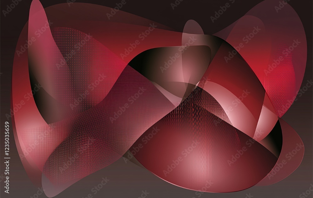Aufkleber abstract red brown swirling wave design background texture art flow dark curve light shade style