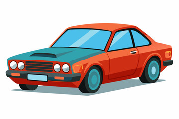 red car isolated on white