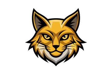 cat head logo vector with white background