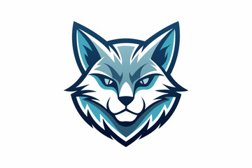 cat head logo vector with white background