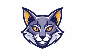 cat head logo vector with white background