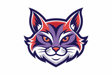 cat head logo vector with white background