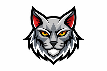 cat head logo vector with white background
