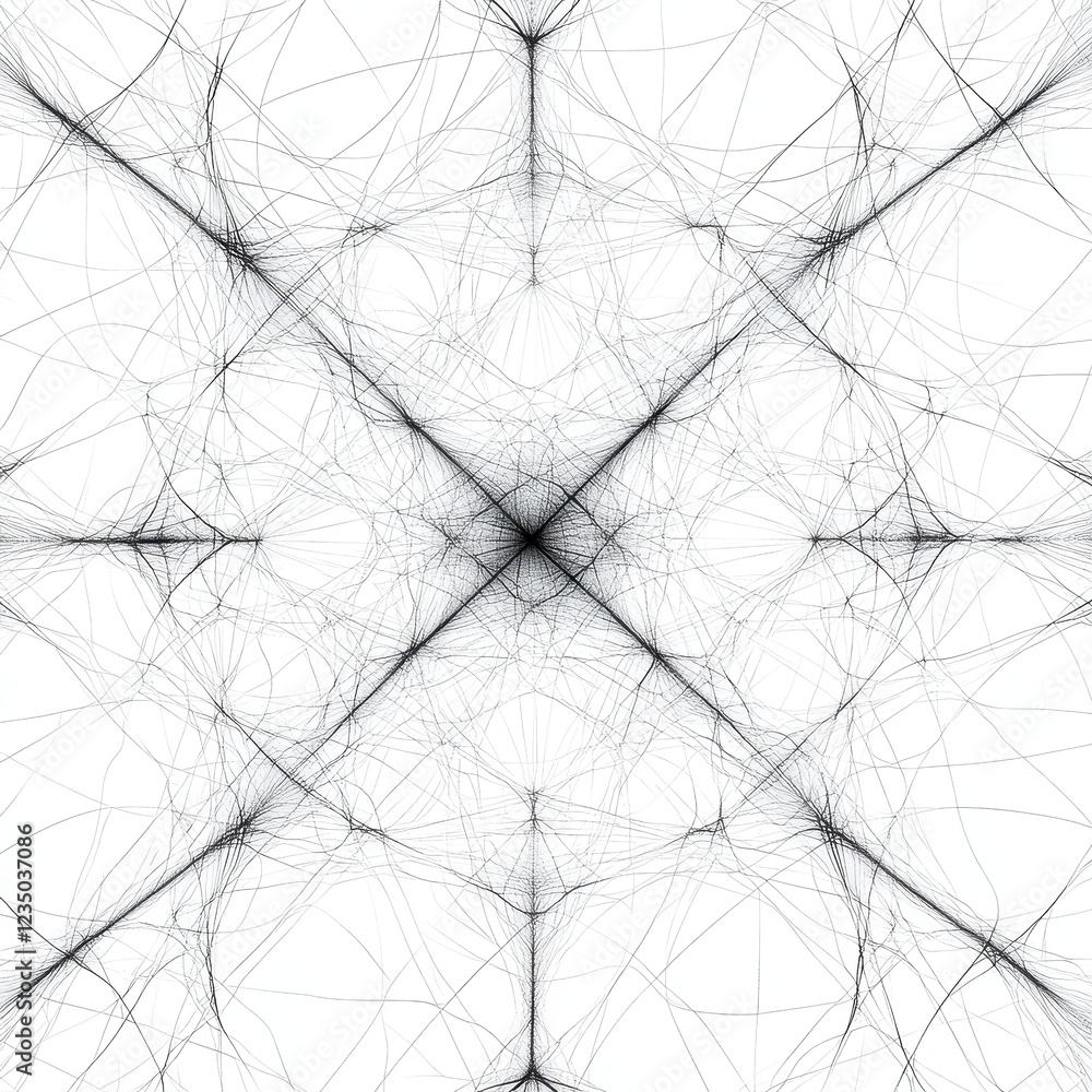 Poster abstract black weblike pattern symmetrical design