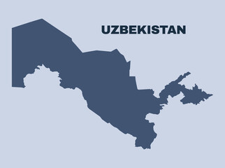 Uzbekistan map simple flat vector