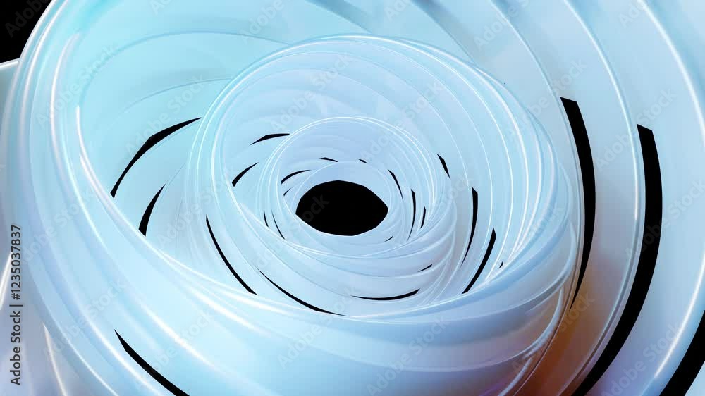 Poster 3d stylish abstract white background with rings or circles twisting in concentric structure. rings t