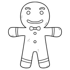 gingerbread illustration hand drawn outline vector