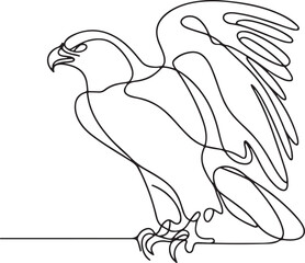 Eagle Vector Art in Clean Line Drawing Style