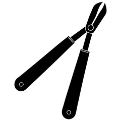  silhouette vector of various knives and sharp tools, scissors tool vector illustration	