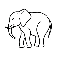 Elephant Line Art Vector and Elephant Outline, Drawing Vector Design