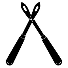  silhouette vector of various knives and sharp tools, scissors tool vector illustration	