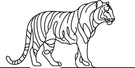 Tiger Line Drawing Vector – Minimalist & Elegant Art