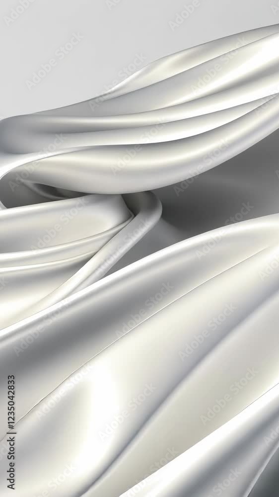Poster soft white fabric drapes and flows gracefully creating an elegant and serene ambiance in minimalisti