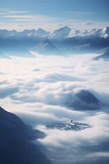 above the clouds illustration