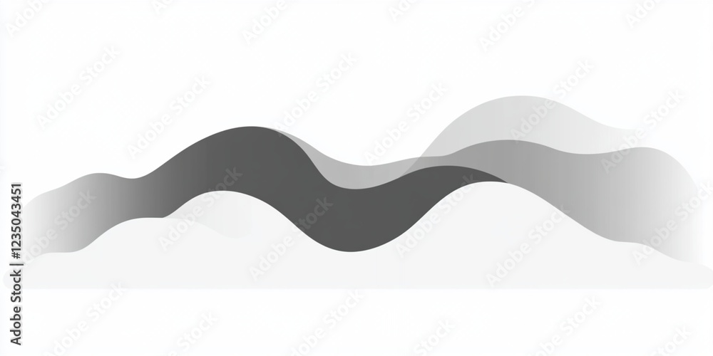 Poster abstract grey wave background design modern minimalist style elegant smooth flowing lines graphic