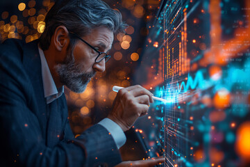 Futuristic Finance and Data Analysis—Business Professionals Using Advanced Technology, 