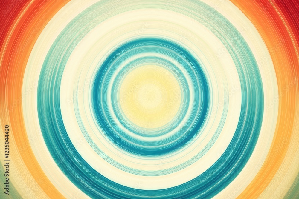 Poster Colorful concentric circles pattern creating a vibrant abstract design with smooth transitions. Generative AI