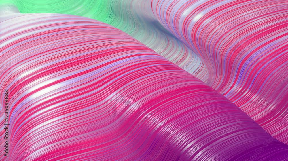 Poster flowing fabric abstraction: 4k seamless loop. dynamic and artistic animation of flowing fabric creat