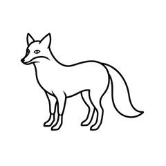 Fox Line Art Vector, Fox Outline Drawing and Minimalist Fox Illustration