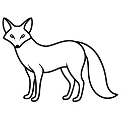 Fox Line Art Vector, Fox Outline Drawing and Minimalist Fox Illustration
