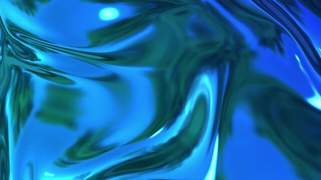 Mesmerizing abstract animation featuring a flowing, blue metallic surface. The smooth, wave-like patterns mimic the delicate folds of fabric, offering a visually stunning backdrop for any project.