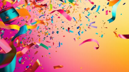 A joyful display of colorful birthday banners intertwined with digital elements, Digital celebration scene, Colorful style