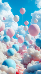 pink and blue balloons