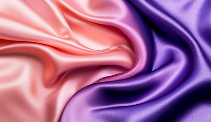 Obraz premium Elegant Pink Purple Silk Fabric Gradient Texture Background hue art soft wave flow rich tone shiny