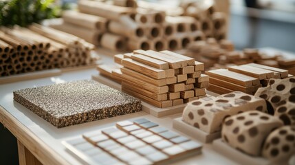 A table full of different types of wood and other materials