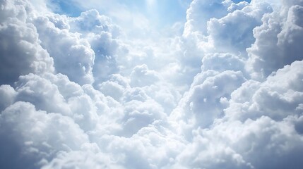 Dramatic Fluffy Clouds in a Vibrant Blue Sky Capturing Nature's Majesty and Serenity : Generative AI