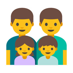 Family Clipart Illustration | Smiling Parents and Children Together Isolated on White Background