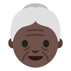 Elderly Person Clipart Illustration | Senior with White Hair Smiling Isolated on White Background