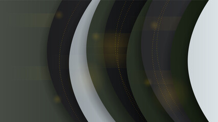 Abstract Dark Black Gold Material Modern Background With Golden Lines Stripes Shadows Backdrop Wallpaper Decoration Vector Design Style