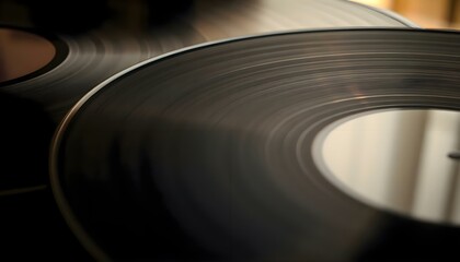 a close up of a vinyl record on a table