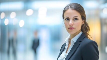 Obraz premium Confident Businesswoman in Professional Setting Demonstrating Success and Leadership : Generative AI