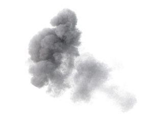 Explosion smoke cloud on transparent