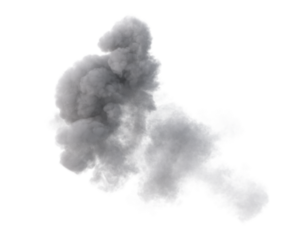 Explosion smoke cloud on transparent