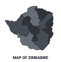 Zimbabwe political map border of regions outline vector set