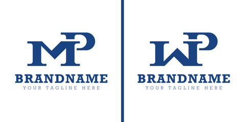 Letters MP and WP Monogram Logo, for business with MP PM WP PW initials