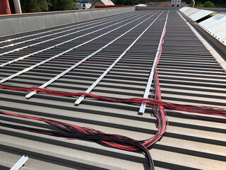 Aluminum Mounting Structures Installed on a Metal Roof for Future Solar Panels