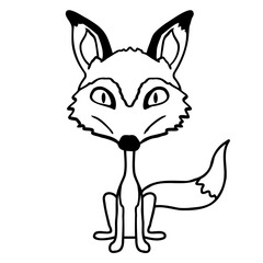 Fox Evil Look Dangerous Crazy Wild Animal Fun Face Design Lover Art Vector Illustration Card T-Shirt Poster Sticker Graphic Print Decorative Drawing Isolated Logo Decoration Symbol Creative Cool Style