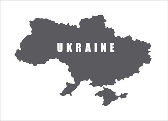 Simple flat Ukraine map grey vector
