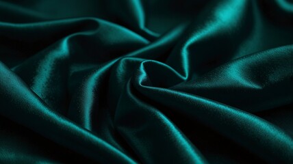 Obraz premium Free Photo Abstract background wallpaper. green silk fabric, very soft and smooth, flowing in the wind. Luxury Shiny delicate fabric material