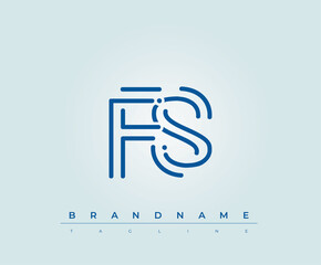 FS Technology Letter  Logo Template. This tech letter logo is a graphic mark that uses letters to represent a technology company.