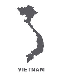 Simple flat Vietnam map grey vector