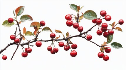 PNG Christmas branch nature cherry plant. 