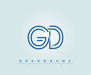 Obraz premium GD Technology Letter Logo Template. This tech letter logo is a graphic mark that uses letters to represent a technology company.